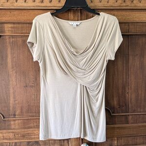 Elegant Draped Beige Top